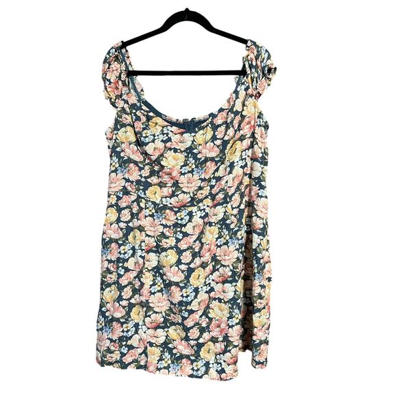 Abercrombie & Fitch Women’s Off-The-Shoulder Linen Floral Corset Mini Dress XL - Picture 1 of 13